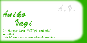 aniko vagi business card